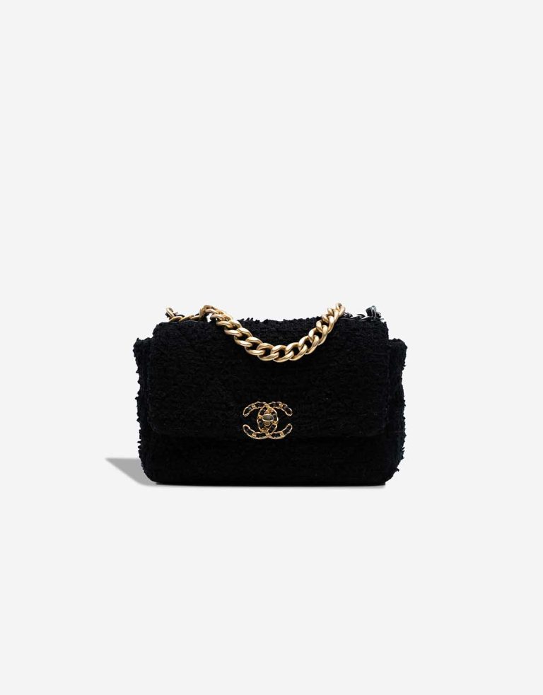 Chanel 19 Flap Bag Tweed Black Front | Sell your designer bag