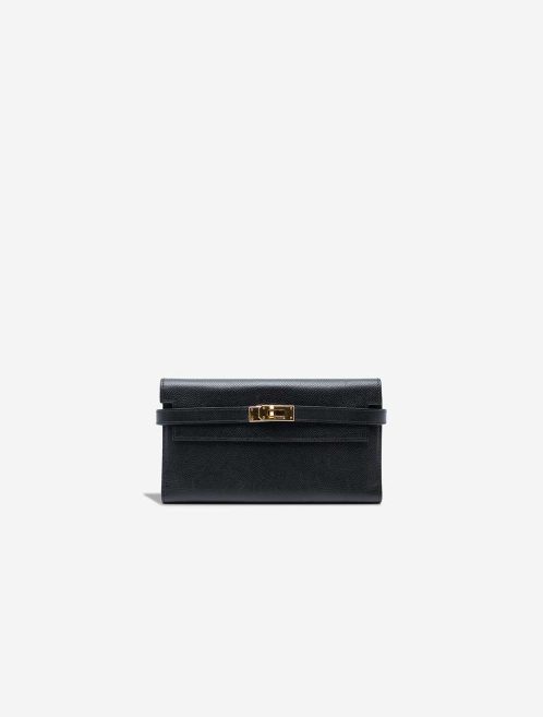Hermès Kelly Long Wallet Epsom Black Front | Sell your designer bag