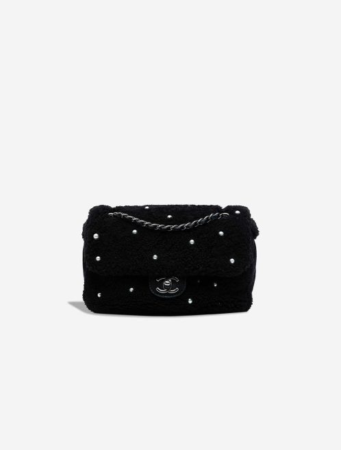 Chanel Flap Bag Medium Shearling Black Front | Sell your designer bag