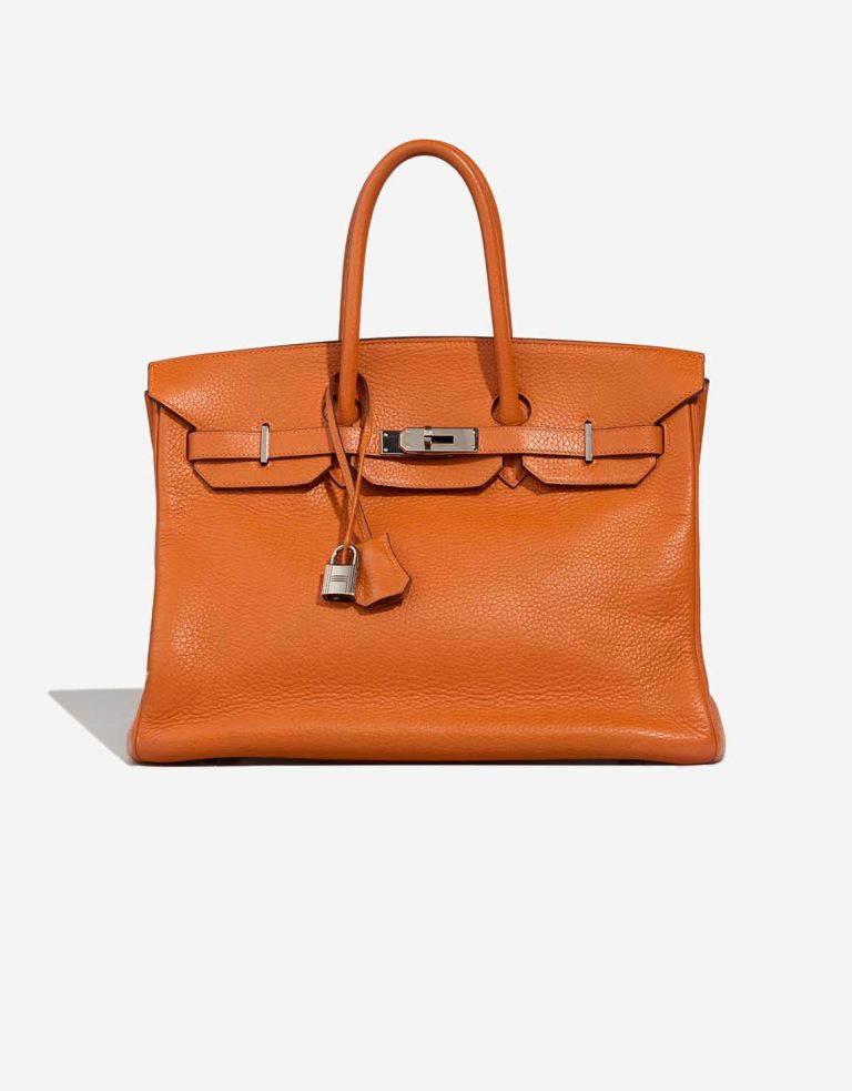 Hermès Birkin 35 Clémence Orange Front | Sell your designer bag