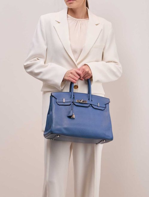 Hermès Birkin 35 Clémence Azur on Model | Sell your designer bag