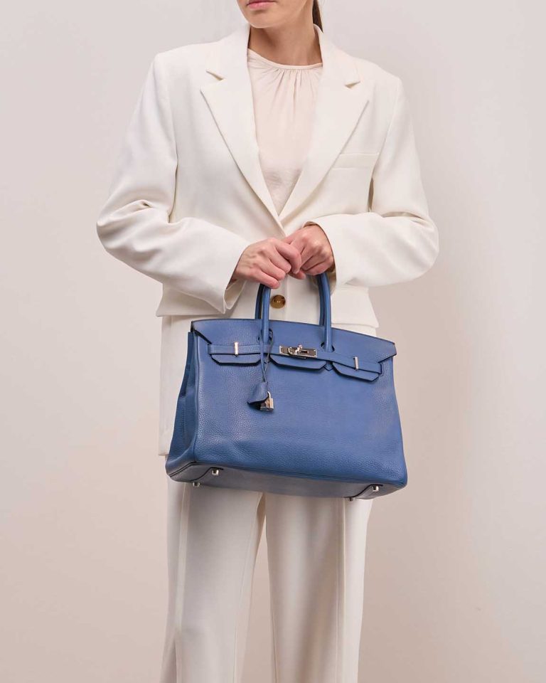 Hermès Birkin 35 Clémence Azur Front | Sell your designer bag