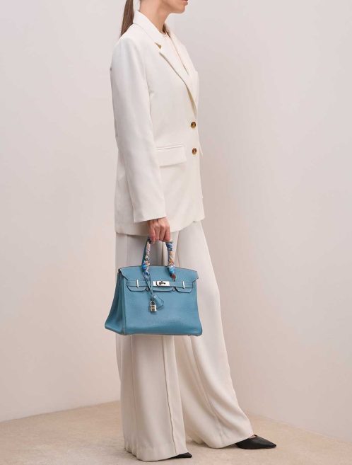 Hermès Birkin 30 Togo Bleu Jean on Model | Sell your designer bag