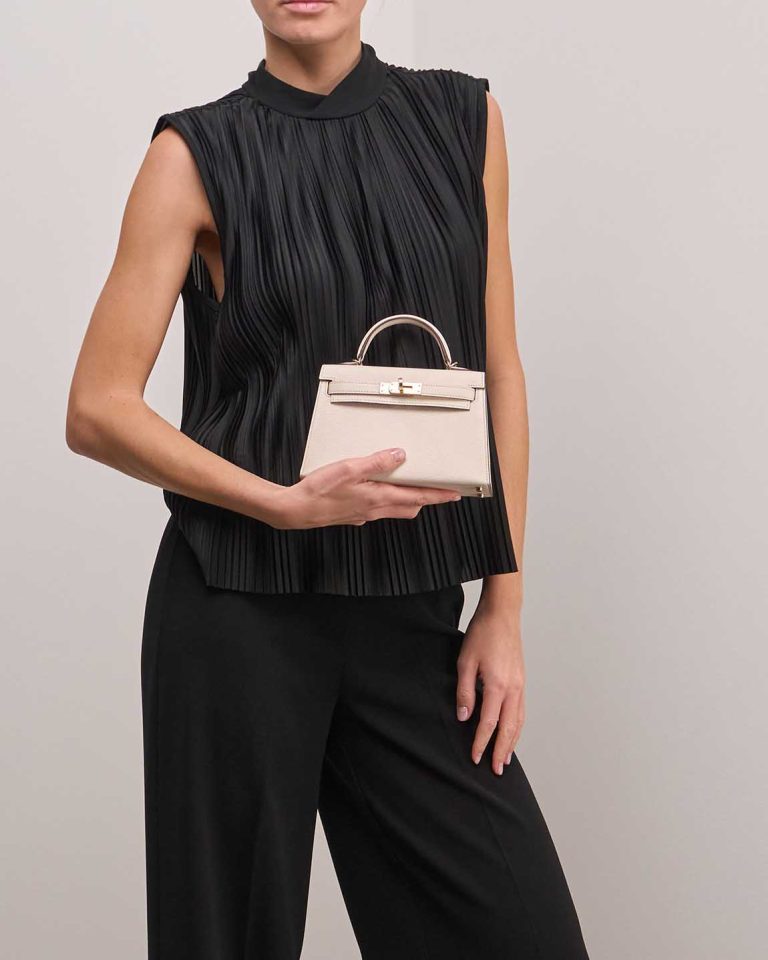 Hermès Kelly Mini Verso Chèvre Mysore Craie / Gold Front | Sell your designer bag