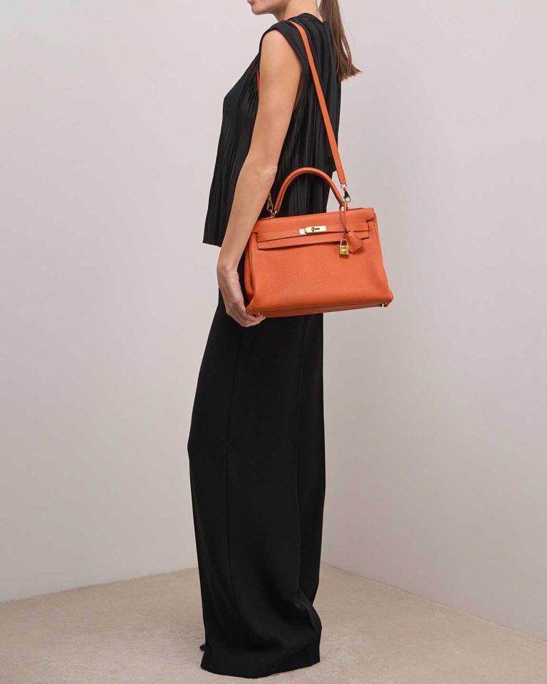 Hermès Kelly 32 Clémence Orange H Front | Sell your designer bag
