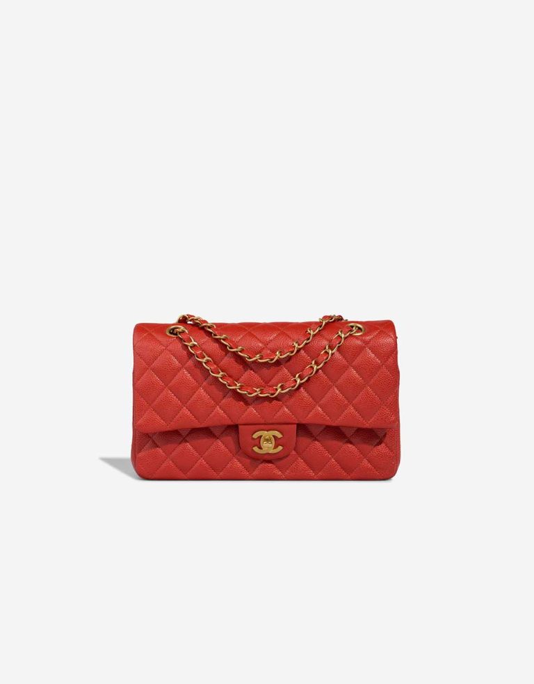 Chanel Timeless Medium Caviar Orange Front | Sell your designer bag