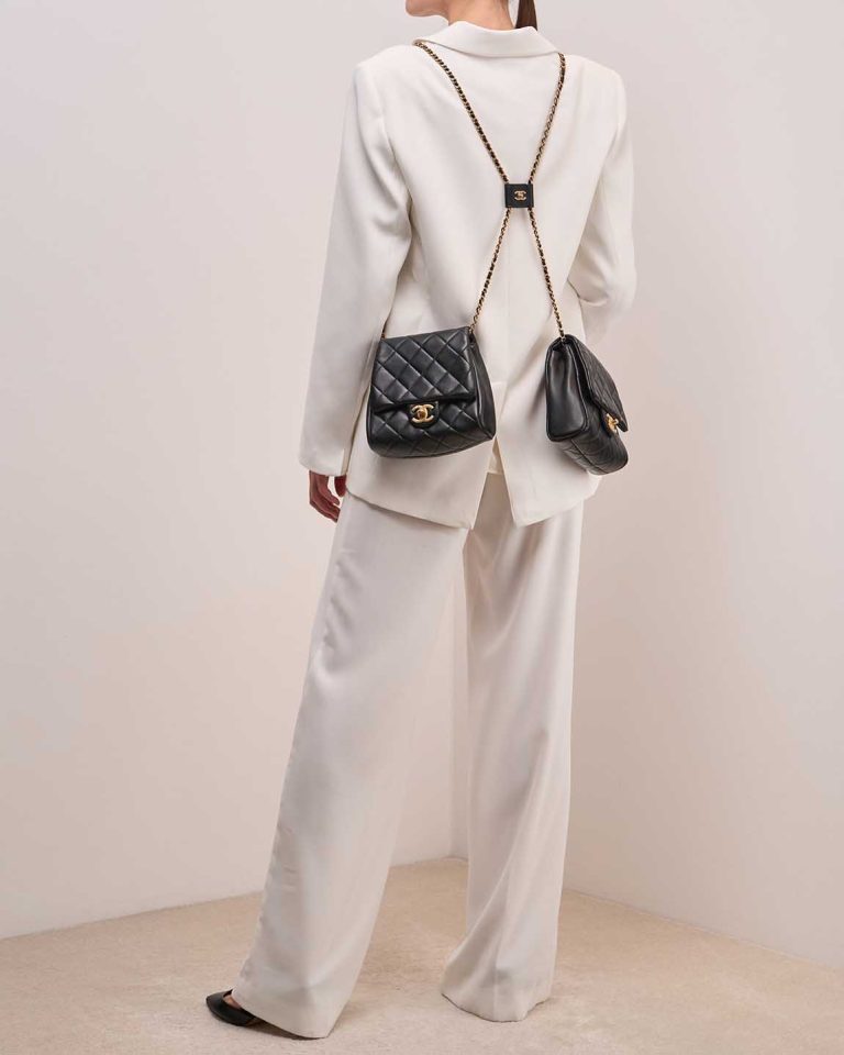 Chanel Crossbody Bag Small Lamb Black Front | Sell your designer bag