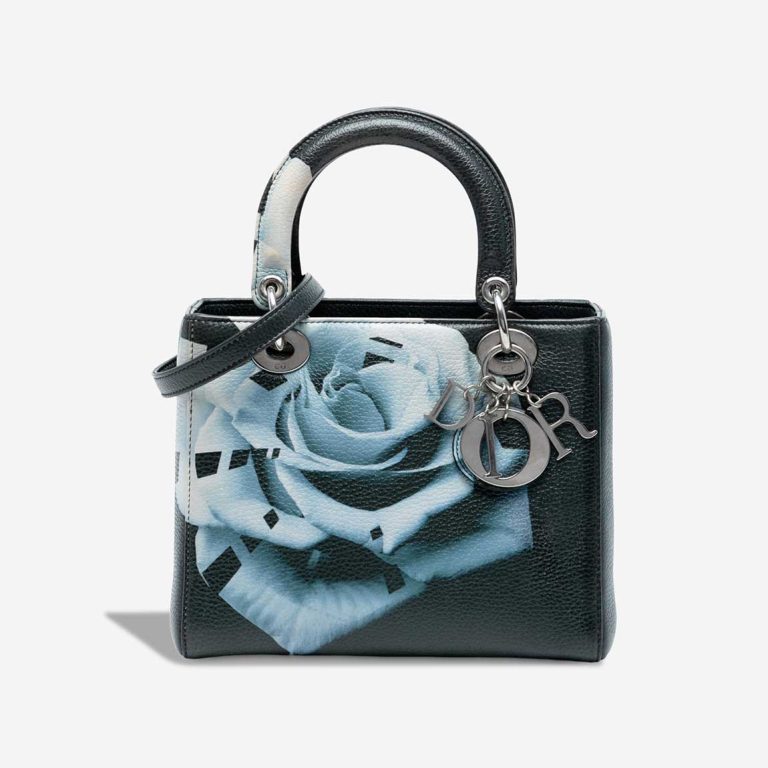 Dior Lady Medium Calf Dark Green Front | Sell your designer bag