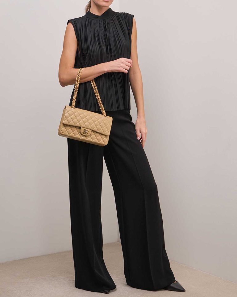 Chanel Timeless Medium Lamb Beige Front | Sell your designer bag