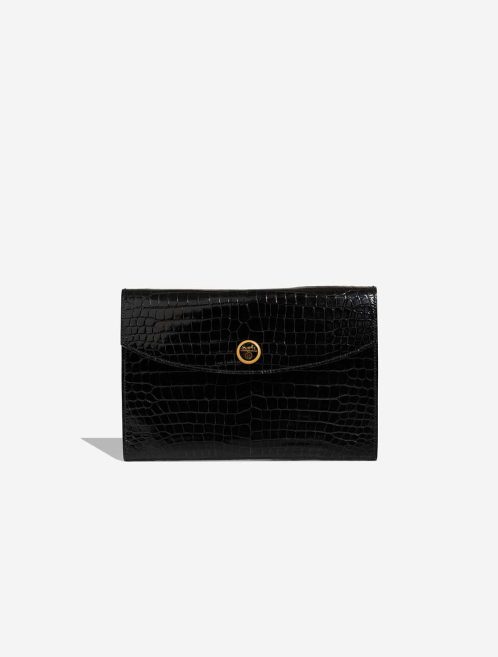 Hermès Rio Porosus Crocodile Black Front | Vendez votre sac de créateur