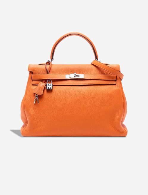 Hermès Kelly 35 Clémence Orange Front | Sell your designer bag