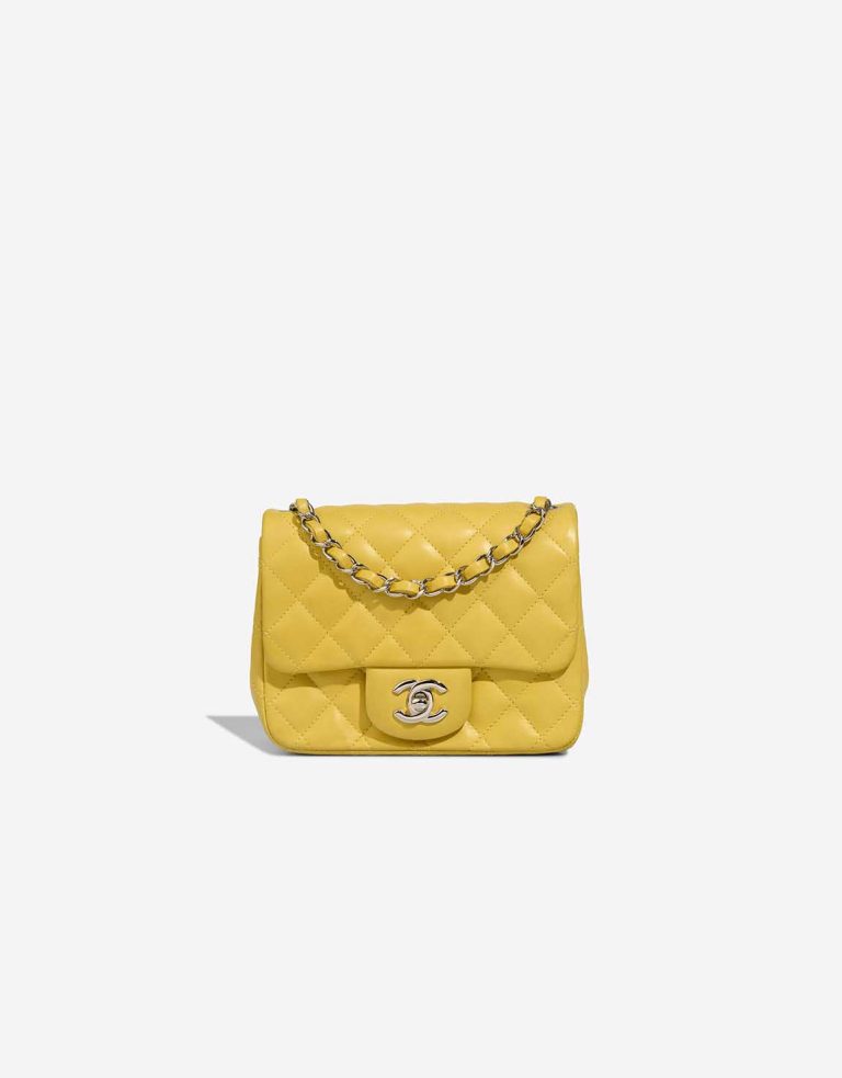Chanel Timeless Mini Square Lamb Yellow Front | Sell your designer bag