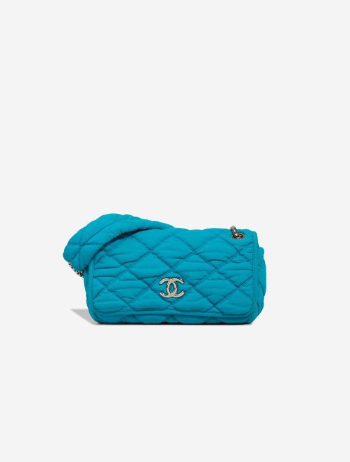 Chanel Flap Bag Medium Jersey Turquoise Front | Sell your designer bag