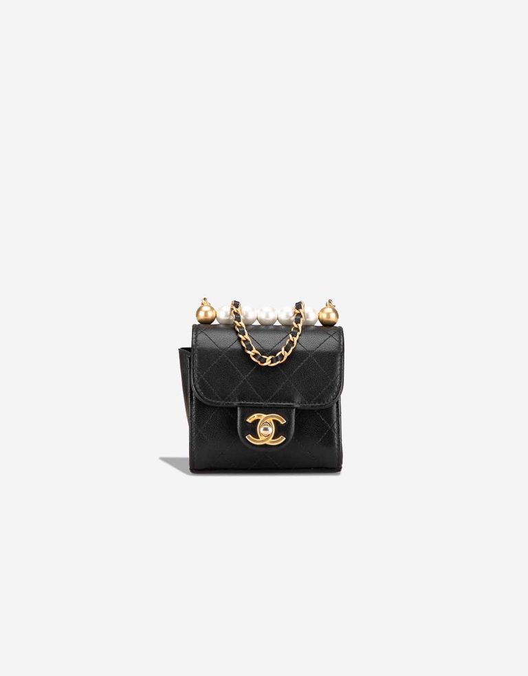 Chanel Clutch with Chain Goat Black Front | Sell your designer bag