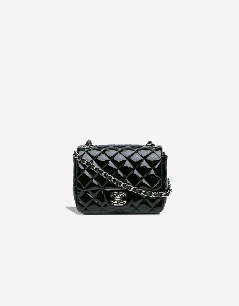 Chanel Timeless Mini Square Patent Black Front | Sell your designer bag