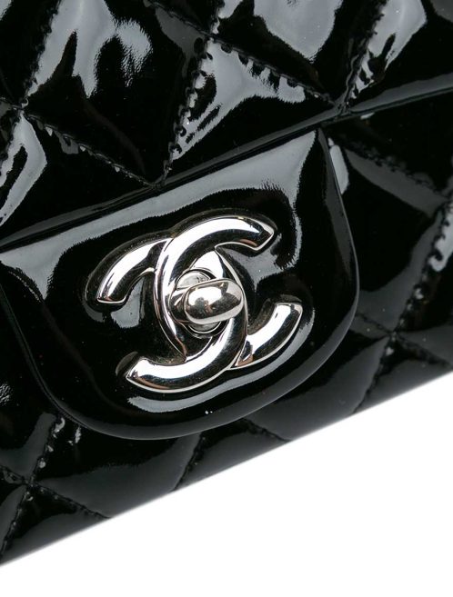 Chanel Timeless Mini Square Patent Black Closing System | Sell your designer bag
