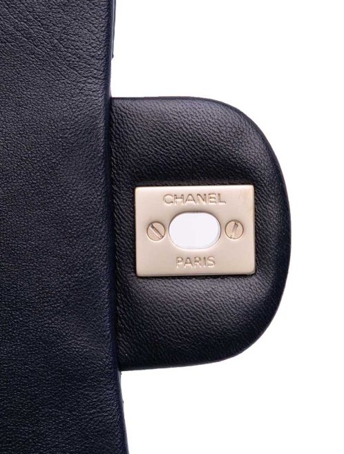 Chanel Timeless Mini Square Lamb Blue Closing System | Sell your designer bag