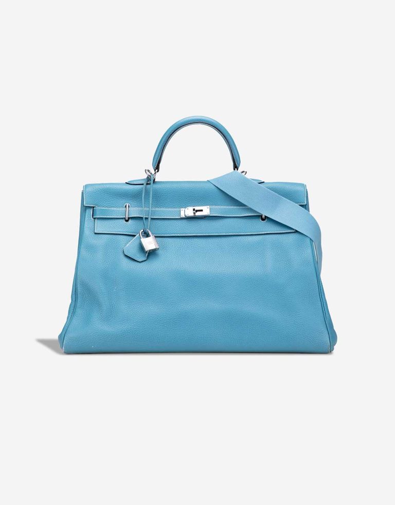 Hermès Kelly 50 Clémence Bleu Jean Front | Sell your designer bag