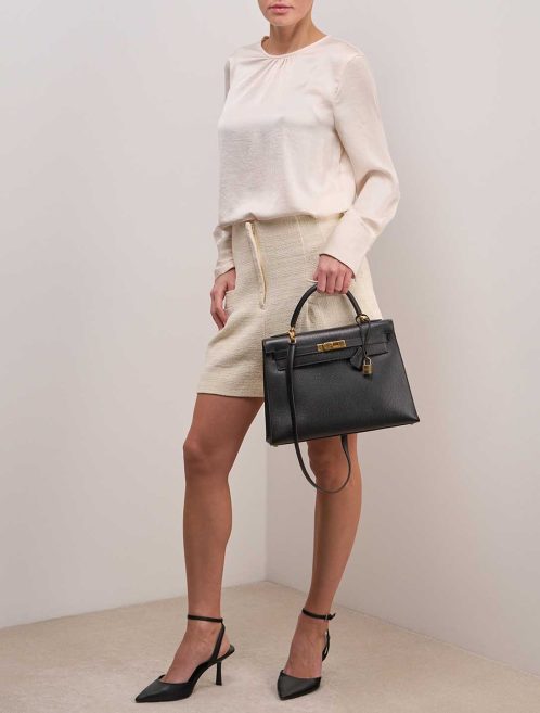Hermès Kelly 32 Ardennes Black on Model | Sell your designer bag