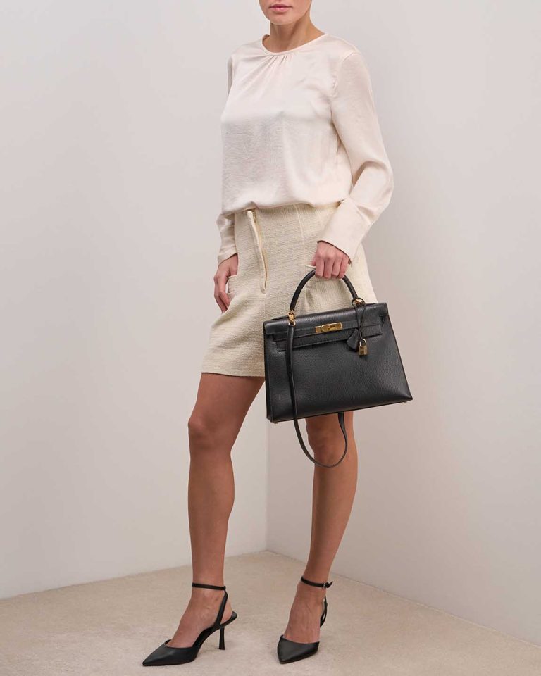 Hermès Kelly 32 Ardennes Black Front | Sell your designer bag