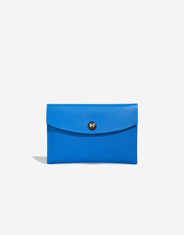 Hermès Rio Clutch Courchevel Bleu France Front | Sell your designer bag
