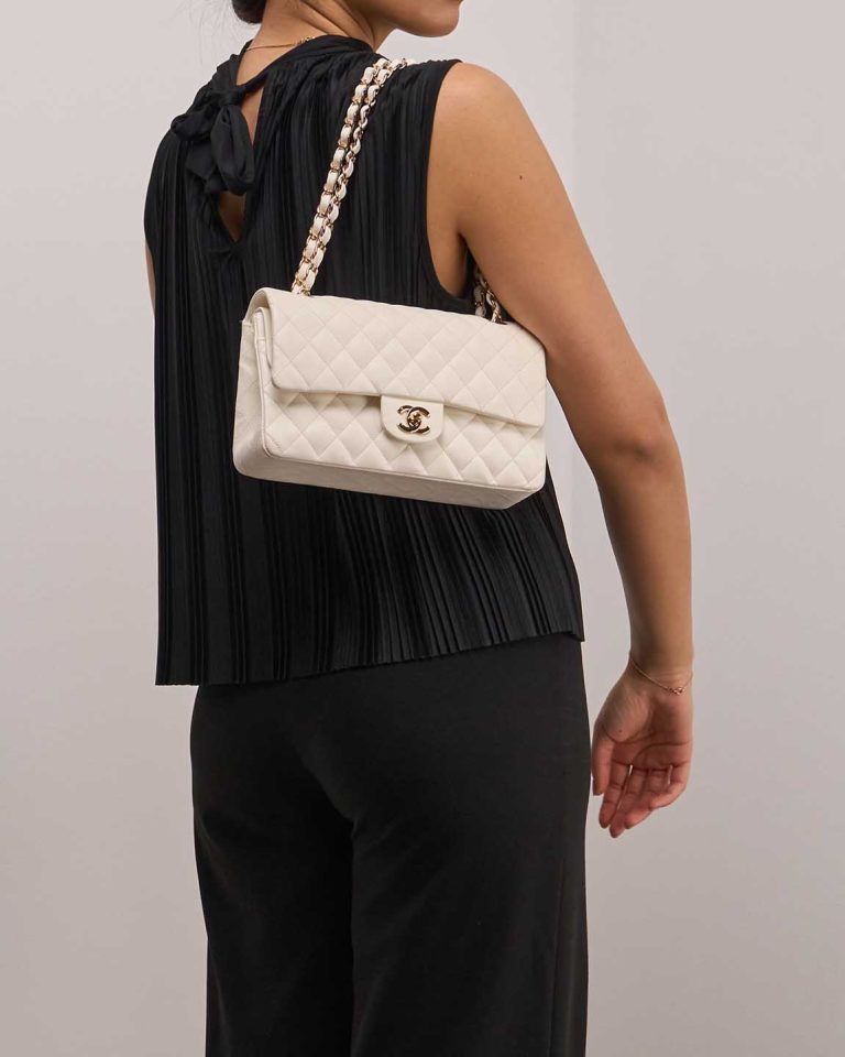 Chanel Timeless Medium Lamb White Front | Sell your designer bag