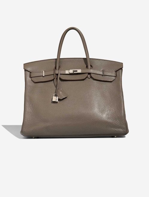 Hermès Birkin 40 Taurillon Clémence Étain Front | Sell your designer bag
