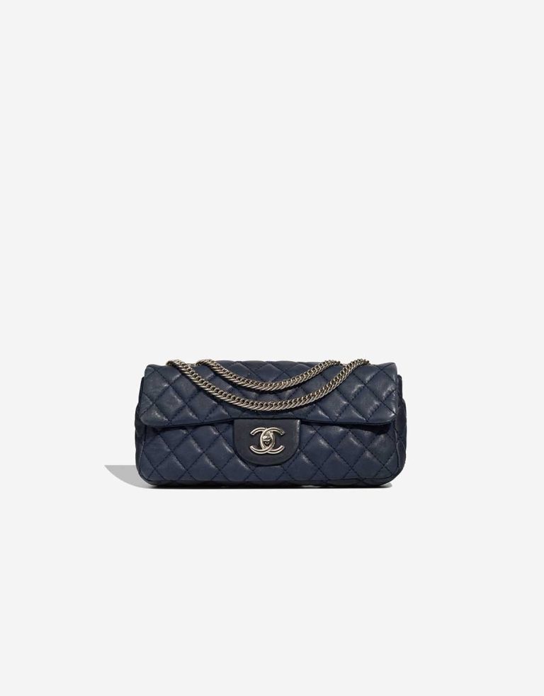 Chanel Timeless Baguette Small Lamb Dark Blue Front | Sell your designer bag