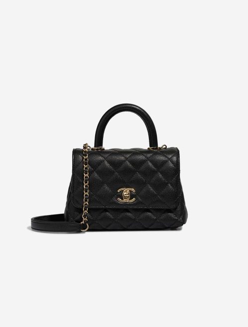 Chanel Timeless Handle Small Caviar Black Front | Sell your designer bag