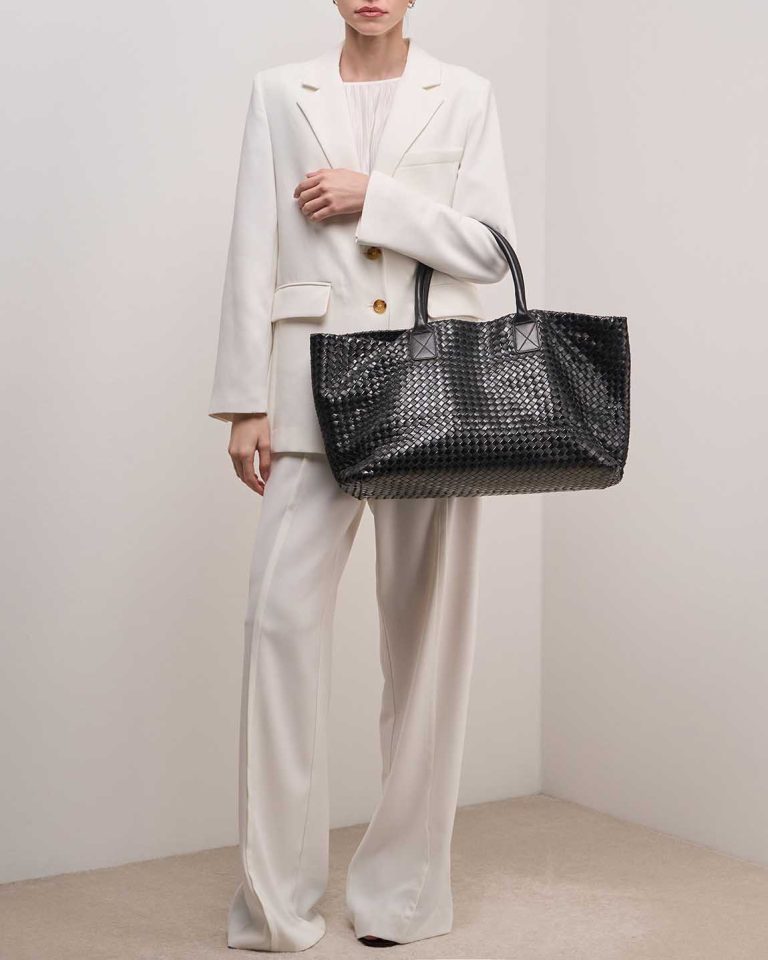 Bottega Veneta Cabat Medium Calf Black on Model | Sell your designer bag