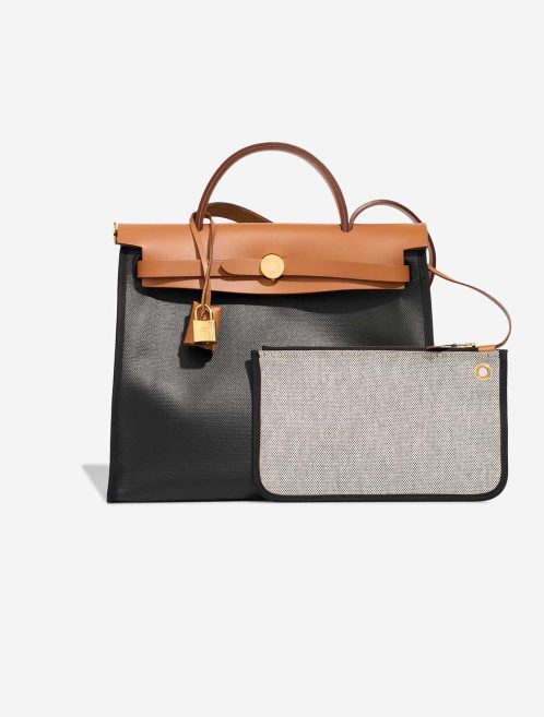 Hermès Herbag 31 Vache Hunter / Vache Naturel / Toile Black / Naturel / Multicolor Front | Sell your designer bag