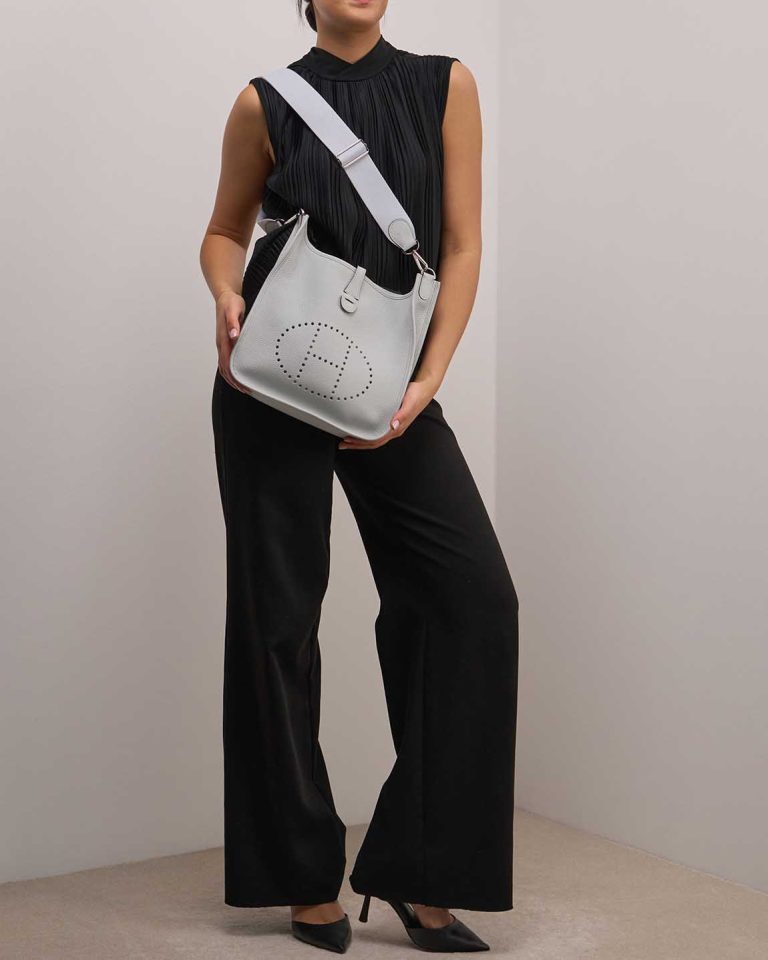 Hermès Evelyne 29 Clémence Bleu Pale Front | Sell your designer bag