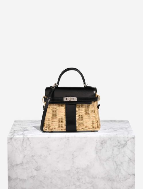 Hermès Kelly Picnic Mini Osier / Box Naturel / Black Front | Vendez votre sac de créateur