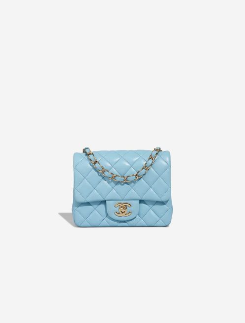 Chanel Timeless Mini Square Lamb Blue Front | Sell your designer bag