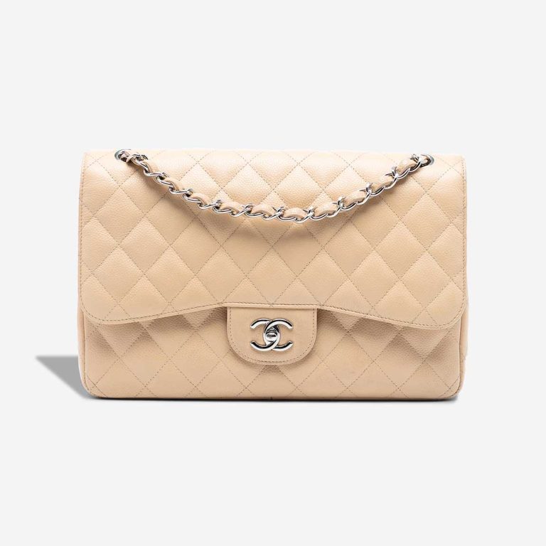 Chanel Timeless Jumbo Caviar Beige Front | Sell your designer bag