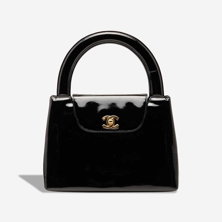Chanel Kelly Medium Patent Black Front | Sell your designer bag