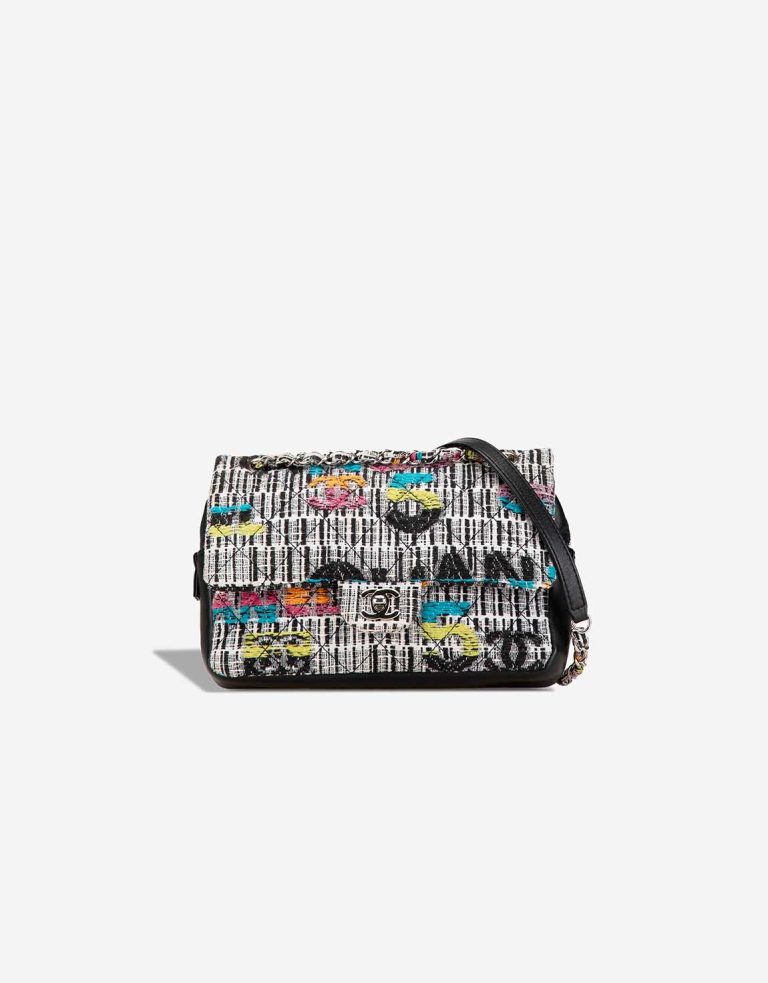 Chanel Timeless Medium Tweed / Lamb Black / White / Multicolor Front | Sell your designer bag