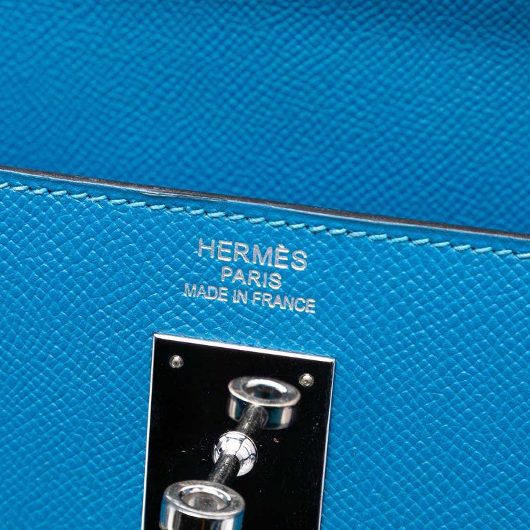 Hermès Kelly 35 Epsom Bleu Frida Front | Sell your designer bag