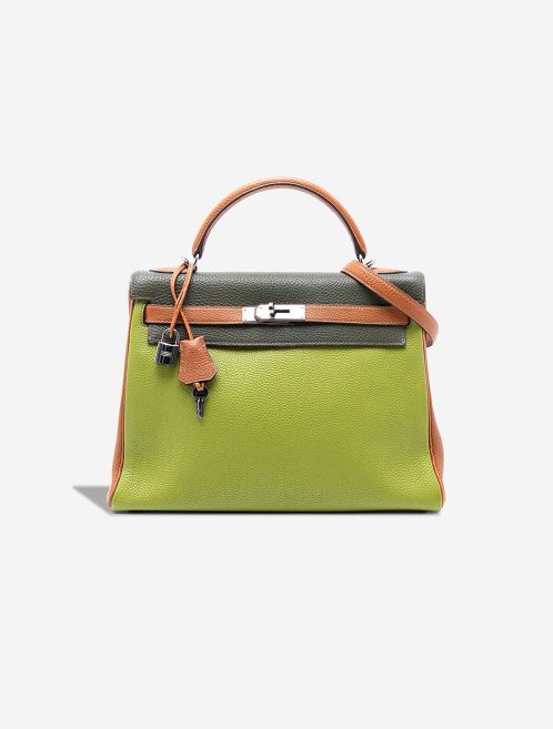 Hermès Kelly 32 Togo Gold / Vert Olive / Vert Anis Front | Sell your designer bag
