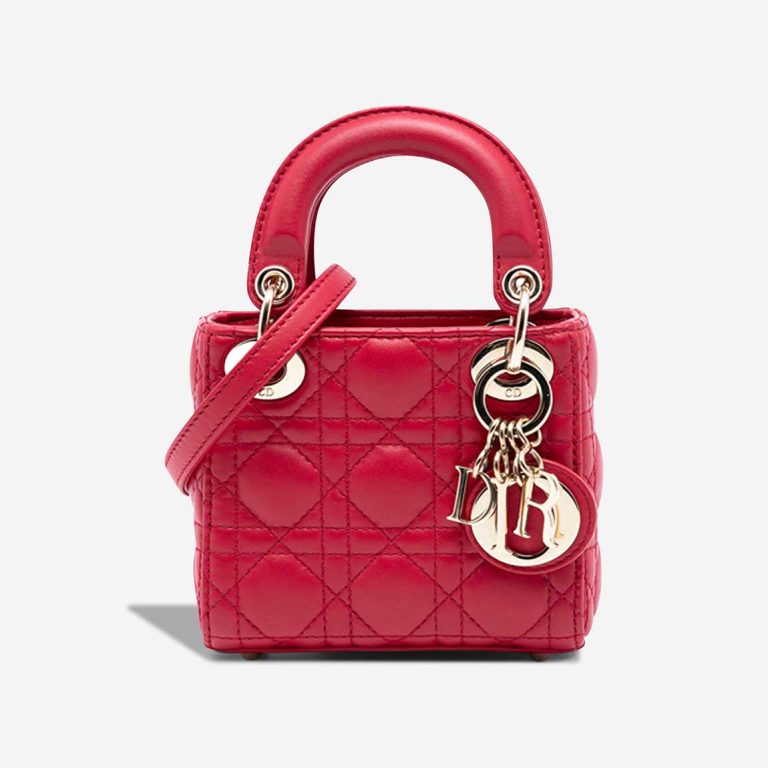 Dior Lady Micro Lamb Red Front | Sell your designer bag