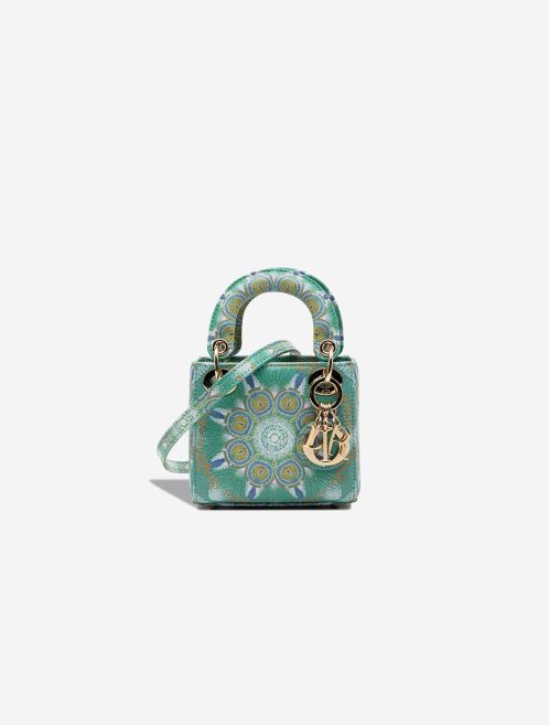 Dior Lady Micro Calf Green / Multicolour Front | Sell your designer bag