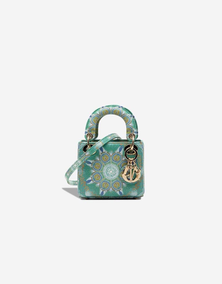Dior Lady Micro Calf Green / Multicolour Front | Sell your designer bag