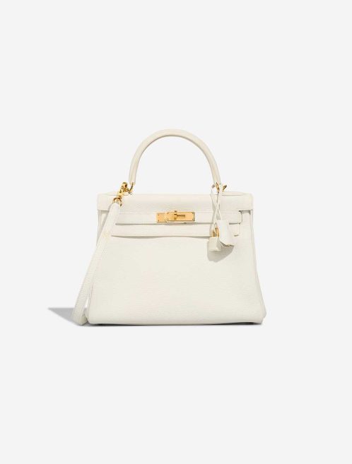 Hermès Kelly 28 Taurillon Clémence New White Front | Sell your designer bag