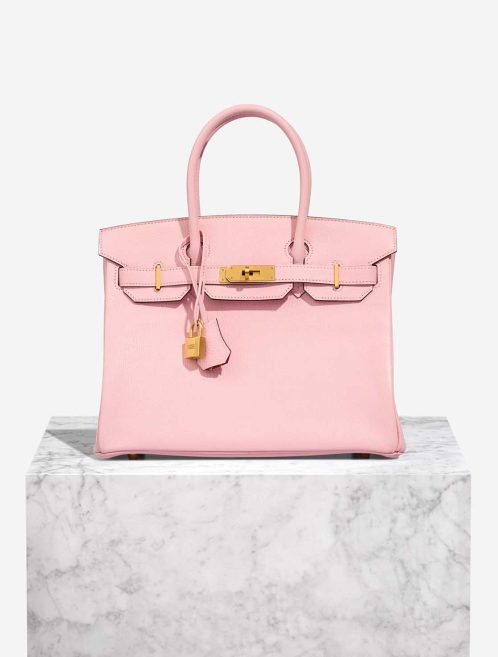 Hermès Birkin HSS 30 Chèvre Mysore Rose Sakura / Rouge Vermillon Front | Sell your designer bag