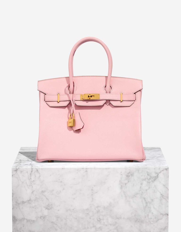 Hermès Birkin HSS 30 Chèvre Mysore Rose Sakura / Rouge Vermillon Front | Sell your designer bag