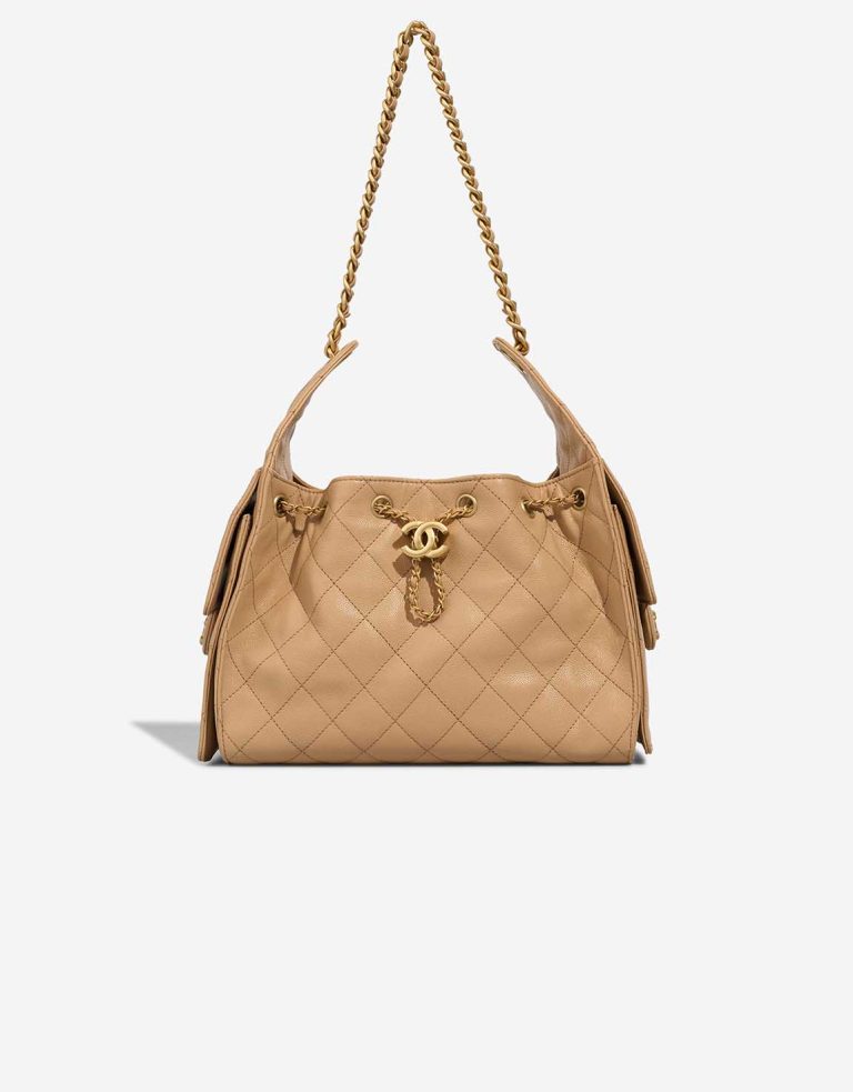 Chanel 25 Small Caviar Beige Front | Sell your designer bag