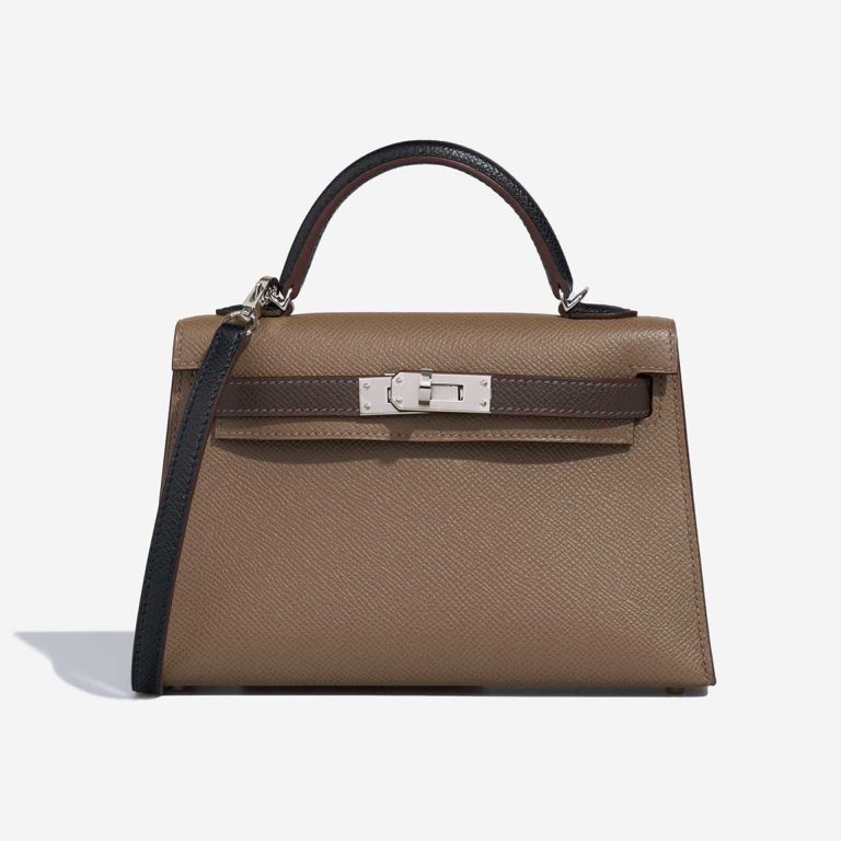 Hermès Kelly Mini Epsom Étoupe / Ecorce / Black Front | Sell your designer bag