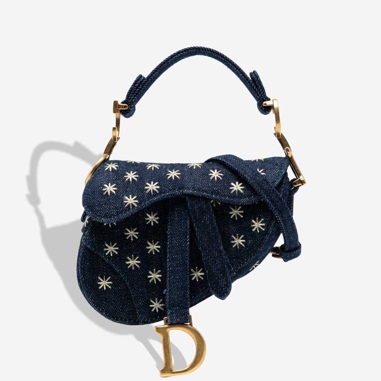 Dior Saddle Micro Denim Blue Front | Sell your designer bag