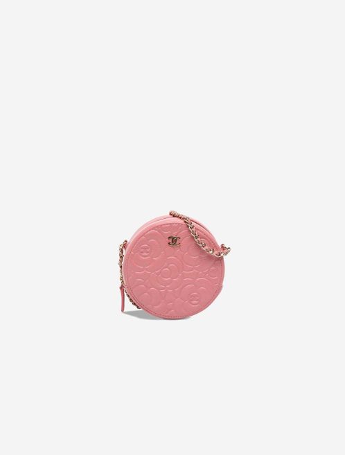Chanel Round Clutch Camellia Caviar Pink Front | Sell your designer bag