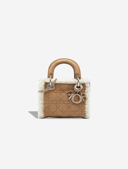Dior Lady Mini Suede / Shearling Brown / White Front | Sell your designer bag